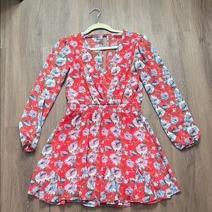Miami Red Floral Midi Dress